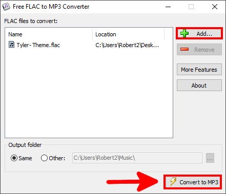 Fügt eure FLAC-Dateien hinzu und klickt unten auf den Button. Bild: GIGA