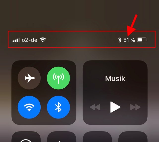 iPhone X Kontrollzentrum Batterie