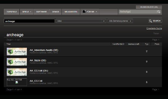 ArcheAge: Weder über den Shop noch über Google gelangt man noch zum Spiel auf Steam - Es scheint verschwunden