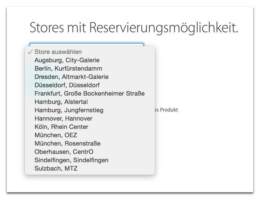 Das iPhone lässt sich bei der Vorbestellung auch in Apple Stores reservieren.
