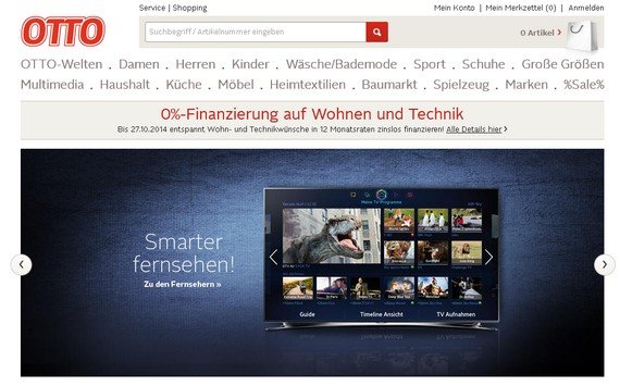 Mit einem umfangreichen Angebot, Gutscheinen und Zuverlässigkeit ist Otto an die Spitze aufgestiegen