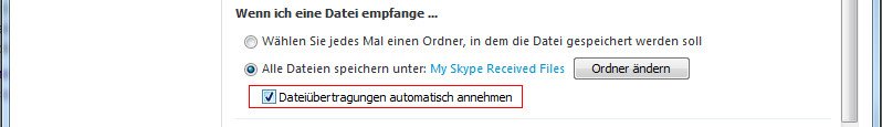 Die standardmäßig voreingestellte Option führt zu größeren Sicherheitsrisiken und sollte daher deaktiviert werden