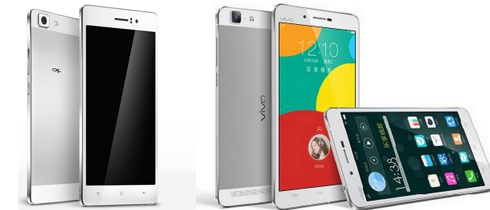 Müssen sich beide dem Emporkömmling in Sachen Schlankheit geschlagen geben: Das Vivo X5 Max und das OPPO R5.