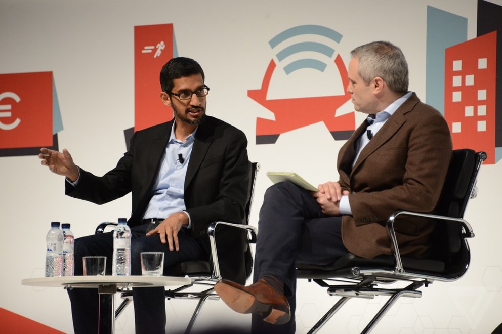 Sundar Pichai auf dem MWC 2015 (Quelle: The Verge)