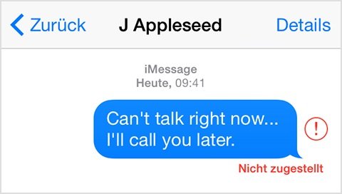iMessage - "Nicht zugestellt"