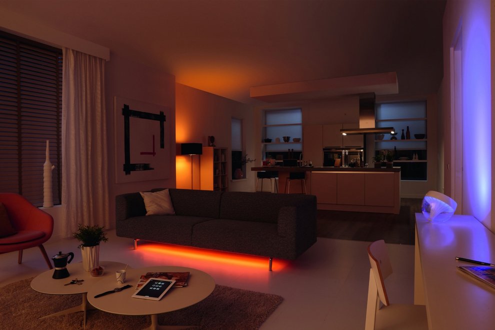Philips-LEDs – so sieht es bei mir zu Hause aus. (Nein, leider nicht ;) Es ist ein Pressebild von Philips.)
