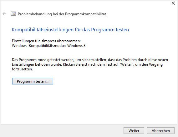Windows 10: Die Problembehandlung bei Programmkompatibilität setzt automatisch Einstellungen für nicht funktionierende Programme.