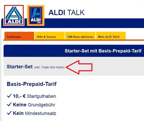 ALDI TAlk Nano-Sim