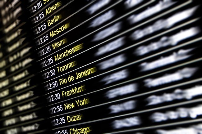 Digital display at international airport