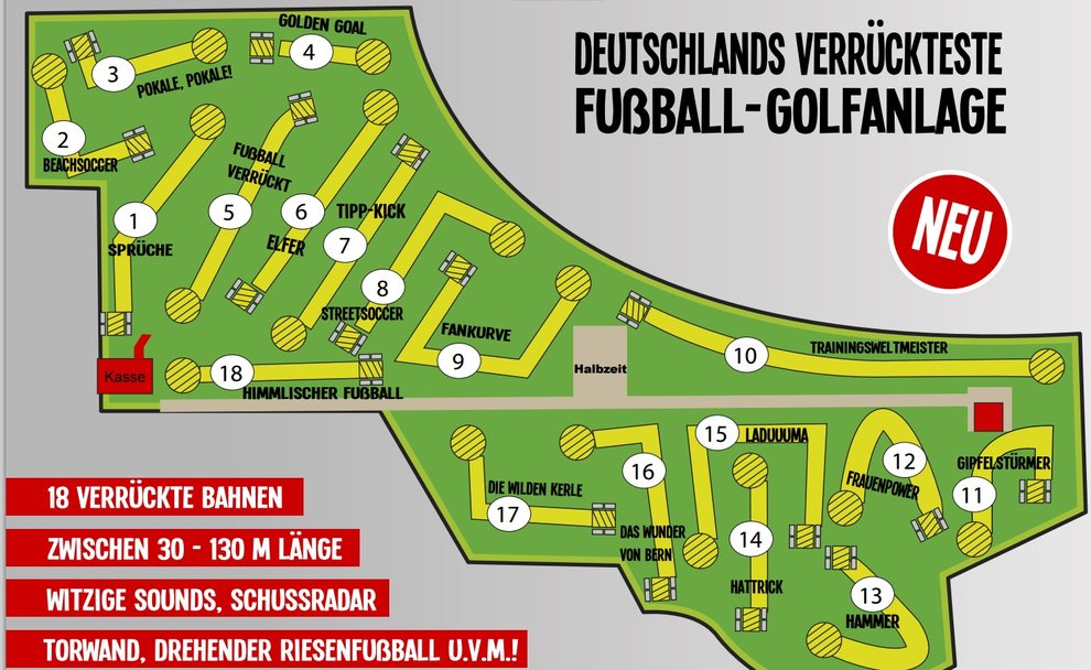 minigolf. fußbal golf anlage