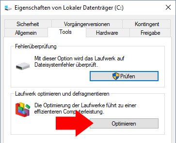 Hier defragmentiert ihr eure Festplatte
