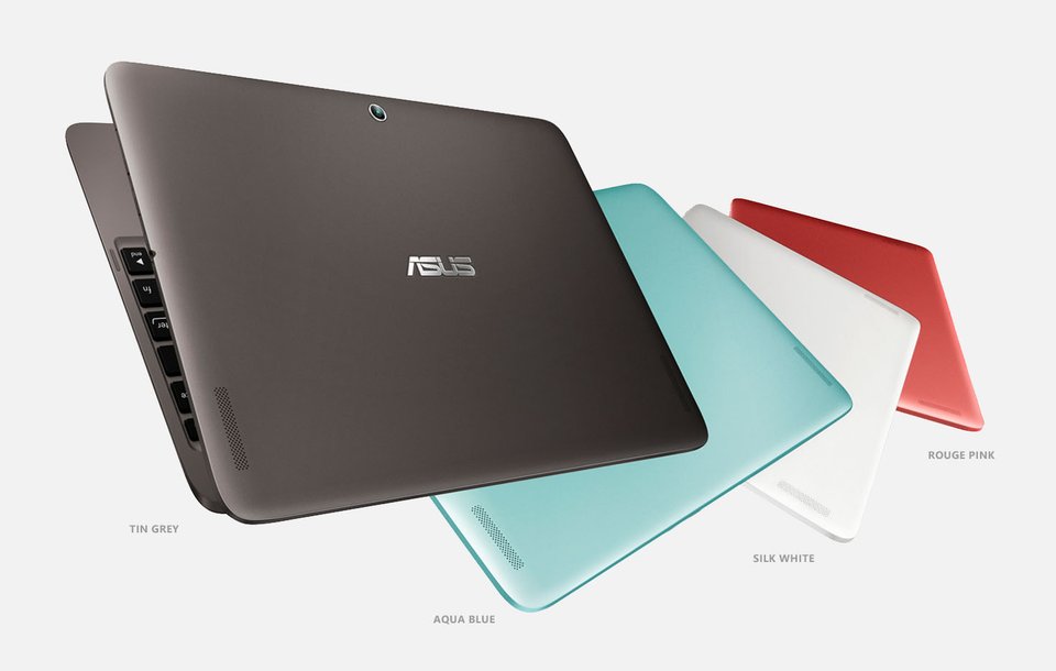 Das Asus Transformer Book T100HA ist in vier Farben erhältlich: Tin Grey, Aqua Blue, Silk White und Rouge Pink.