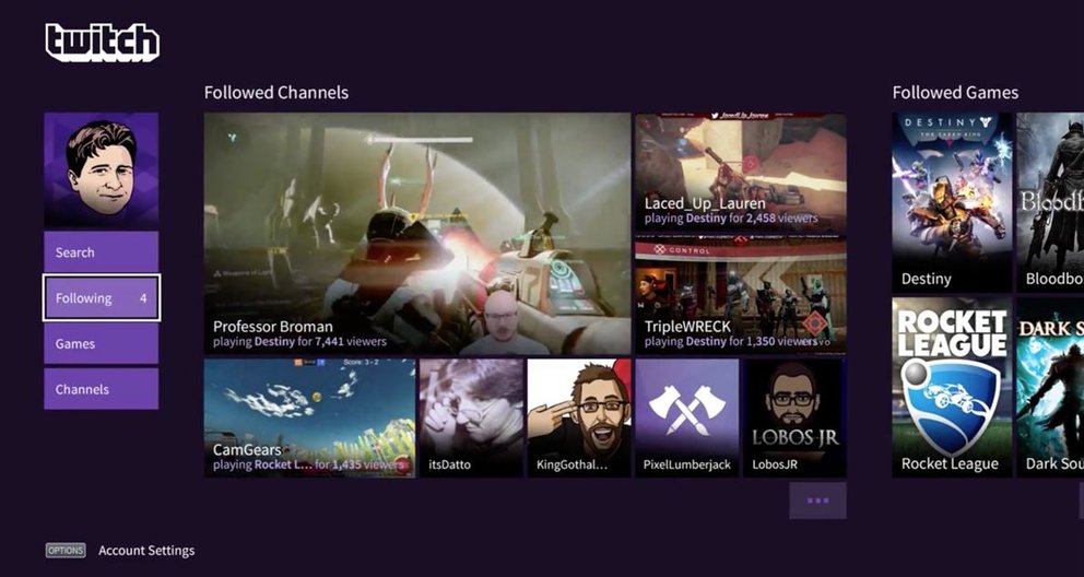 Twitch App PS4