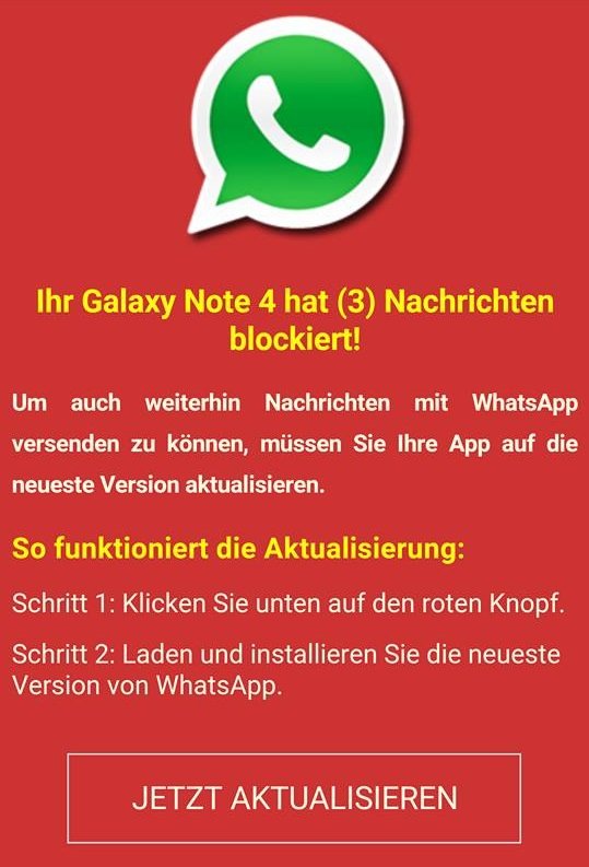Falsche WhatsApp fehlermeldung drei nachrichten blockiert