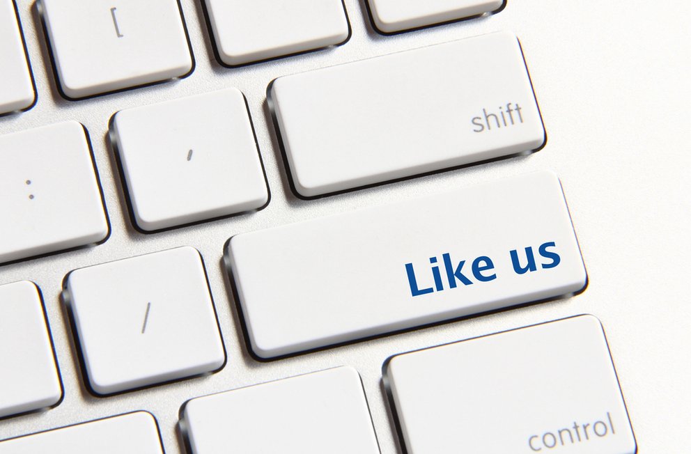 like us tastatur button roter punkt auf facebook -neues feature