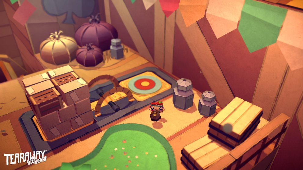 Tearaway Unfolded: Die Spielwelt ist komplett aus Papier geformt und kann von euch manipuliert werden.