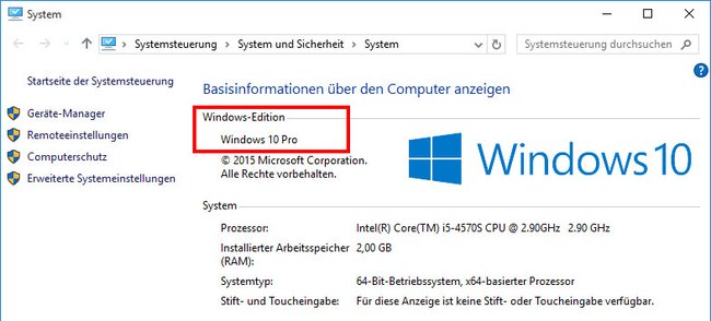 Windows 10 Pro ist jetzt installiert. (Bildquelle: GIGA)