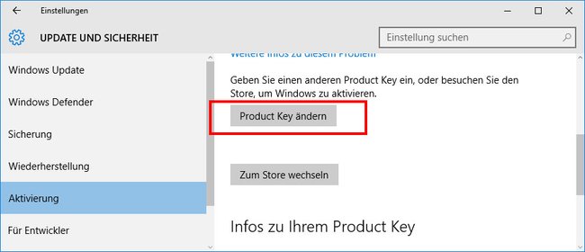 Windows 10: Hier ändert ihr euren Product Key. (Bildquelle: GIGA)