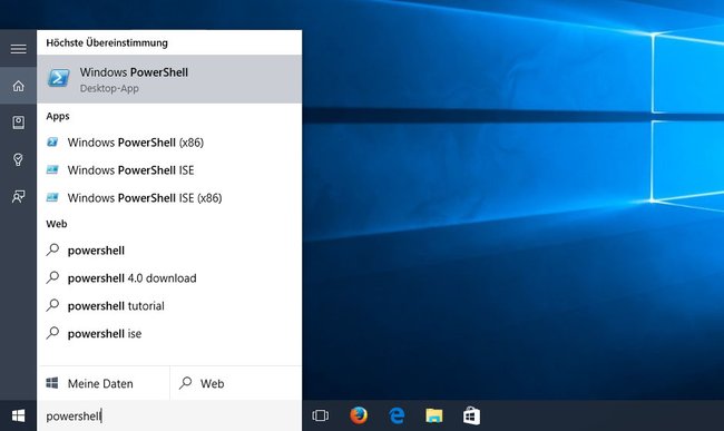 Windows 10: Die PowerShell lässt sich über das Startmenü finden und öffnen. (Bildquelle: GIGA)