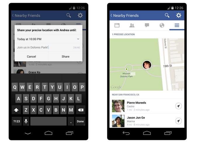 Facebook Nearby Friends