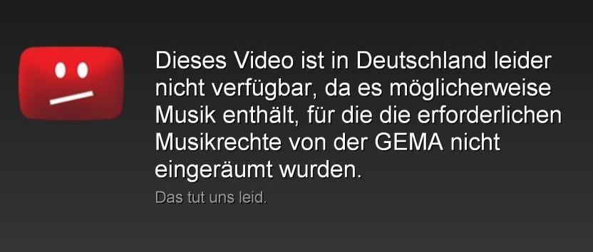 YouTube Geoblocking GEMA