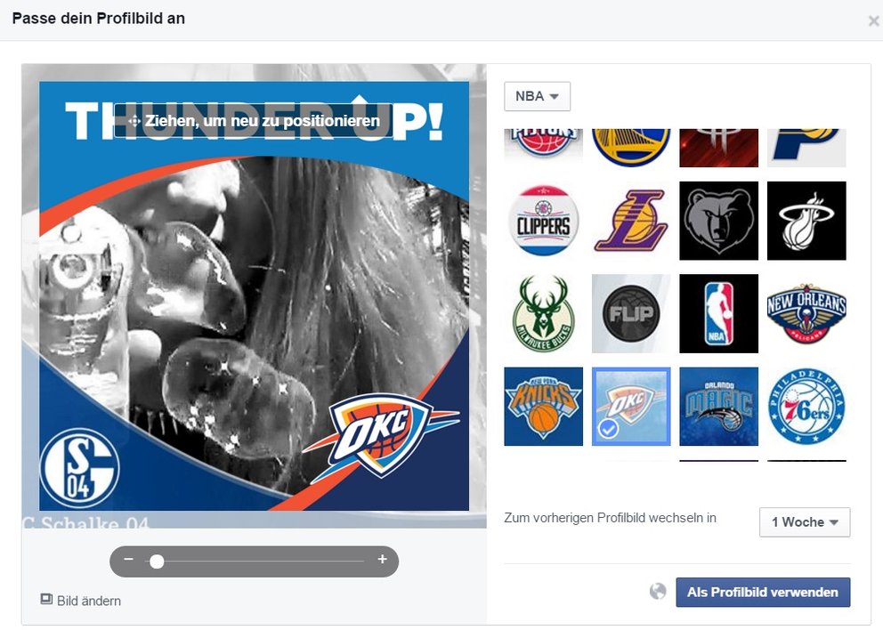 andere sportliche optionen für fans beim profilbild-badge test von facebook