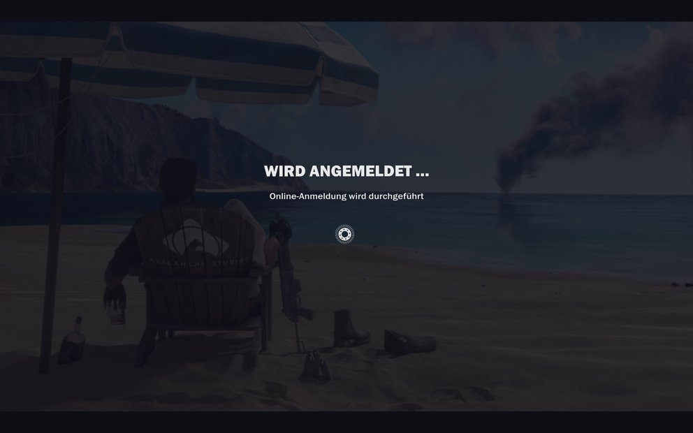 Dieses Bild seht ihr zu Beginn des Spiels; es zeigt euch, dass ihr bald eine Verbindung zum Server habt