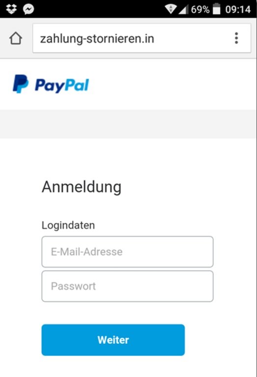 so sieht die mobile phishing attacke aus