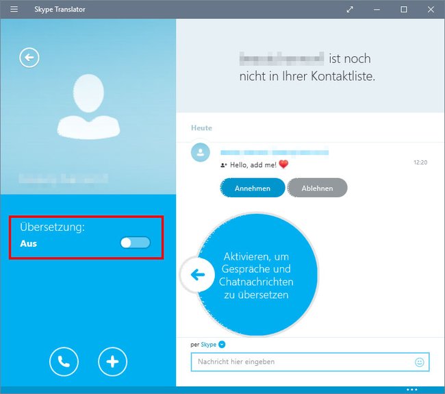 Skype Translator: Hier aktiviert ihr die Übersetzung.