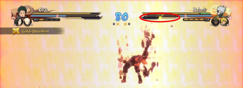 Wenn sich der Storm-Balken gefüllt hat, könnt ihr verbundene Geheimtechniken in Naruto SUNS 4 einsetzen