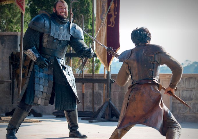 Der Kampf zwischen Ser Gregor Clegane und Prinz Oberyn Martell in Game of Thrones