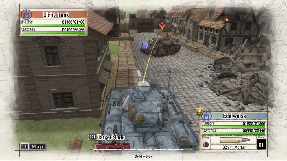Panzer "Edelweiss" ist eure mächtigste Waffe im Kampf und erledigt andere Panzer vor allem an ihrer Schwachstelle hinten sehr schnell.