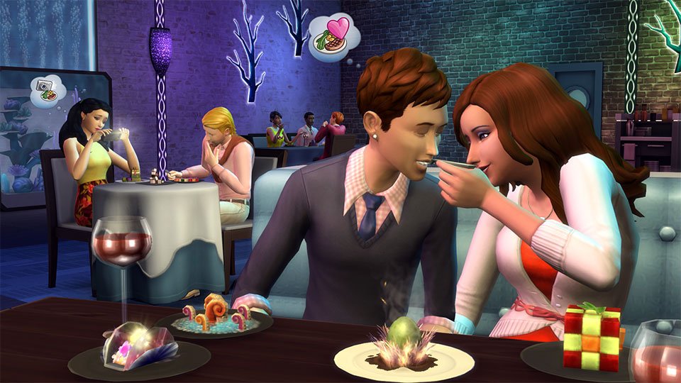 Im neuen Gameplay-Pack von Die Sims 4 namens Gaumenfreuden könnt ihr euer Date schick ausführen oder einfach euer Essen fotografieren.