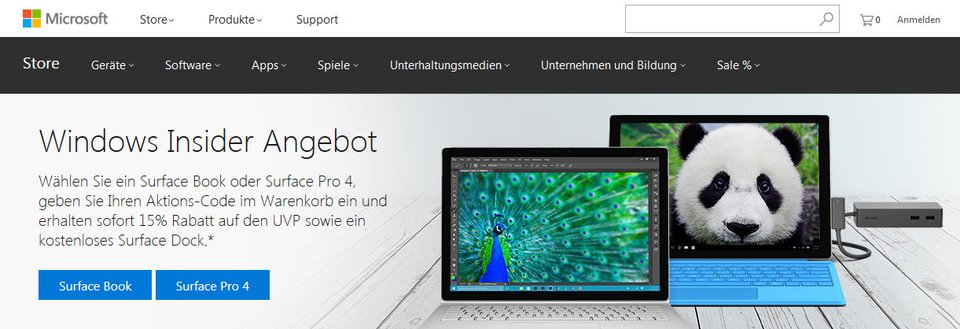 surface book pro 4 angebot microsoft rabatt