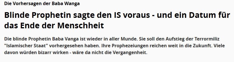 Baba Vanga Focus Aufmacher