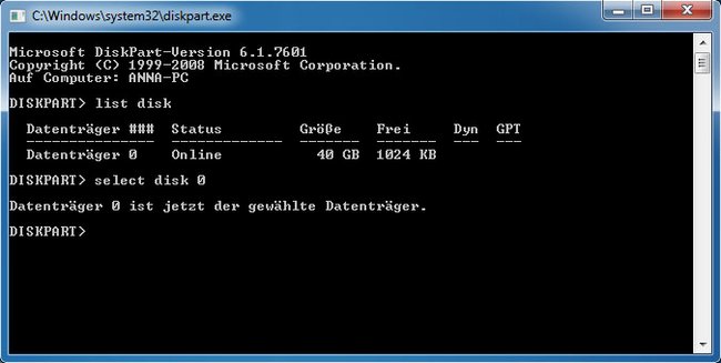 Mit Diskpart könnt ihr die Festplatte auch während des Windows-Setup in GPT konvertieren. Bildquelle: GIGA
