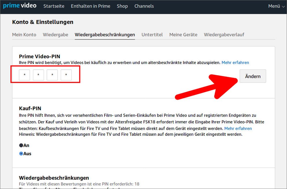 Amazon Video PIN einrichten, ändern oder deaktivieren, wenn vergessen