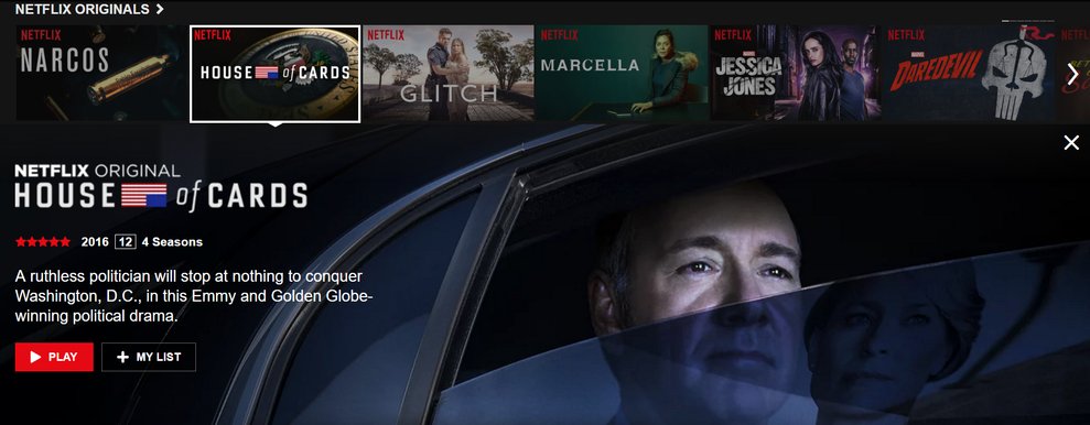 Bei Kritikern und Zuschauern beliebt: House of Cards mit Kevin Spacey. (Quelle: Screenshot Netflix)
