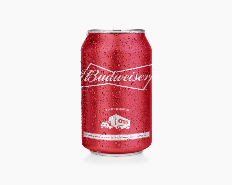 Das erste von einem autonom fahrenden Truck ausgelieferte Dosenbier ist entsprechend gekennzeichnet. (Quelle: Otto)