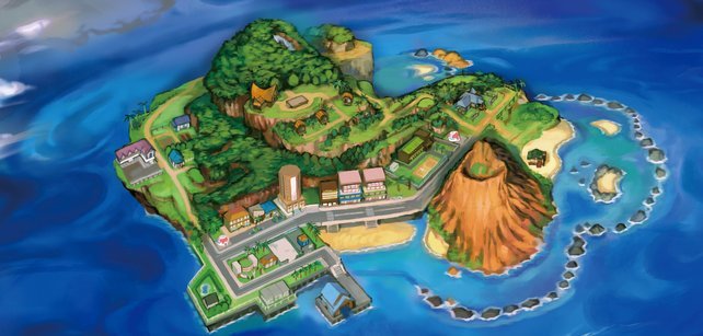 Die Insel Mele-Mele besitzt zwei Städte (Lili'i und Hauholi City. Zudem befinden sich hier die Routen 1, 2 und 3.