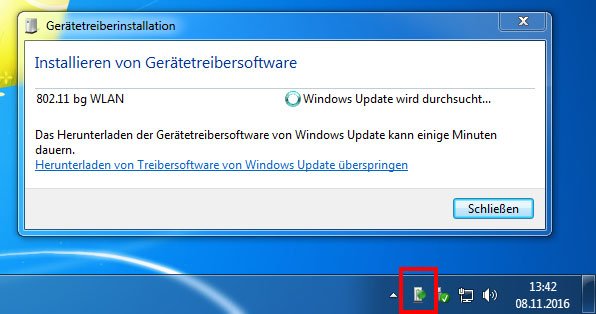Windows: Prüft hier, ob die Treiber richtig gefunden und installiert werden.