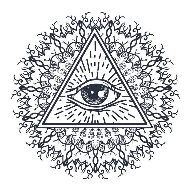 All Seeing Eye in Triangle and Mandal