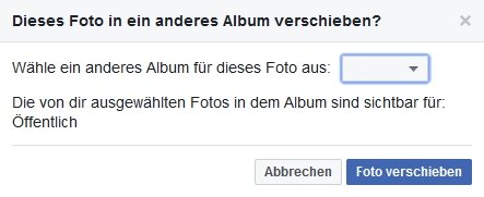 Facebook Album auswählen