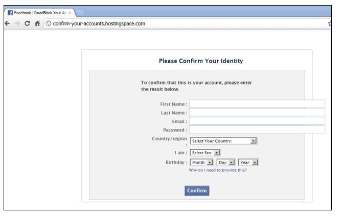 Facebook Sicherheitscheck Fake