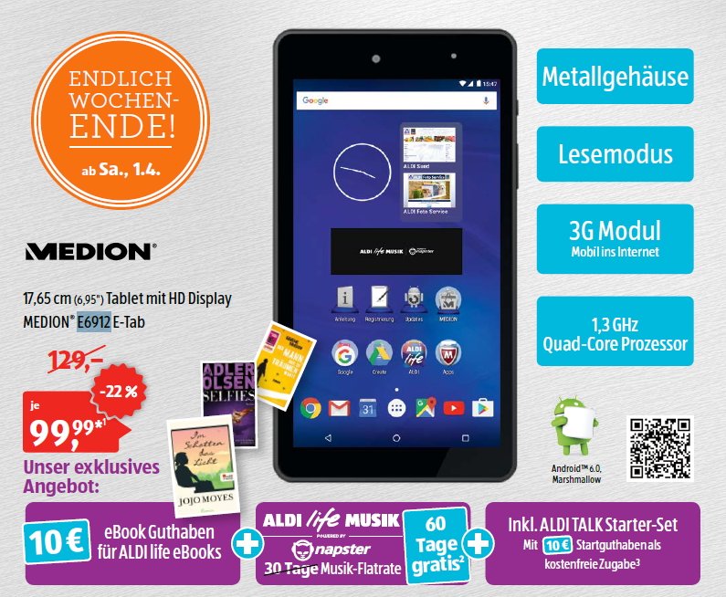 ALDITablet Medion E6912 ETab mit UMTS ab zum reduzierten