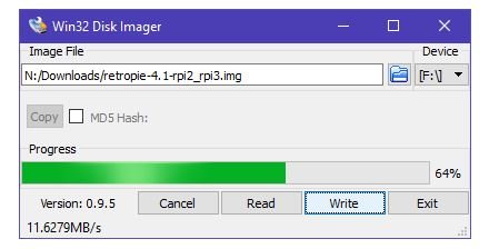 Raspberry Pie Win 32 Disk Imager
