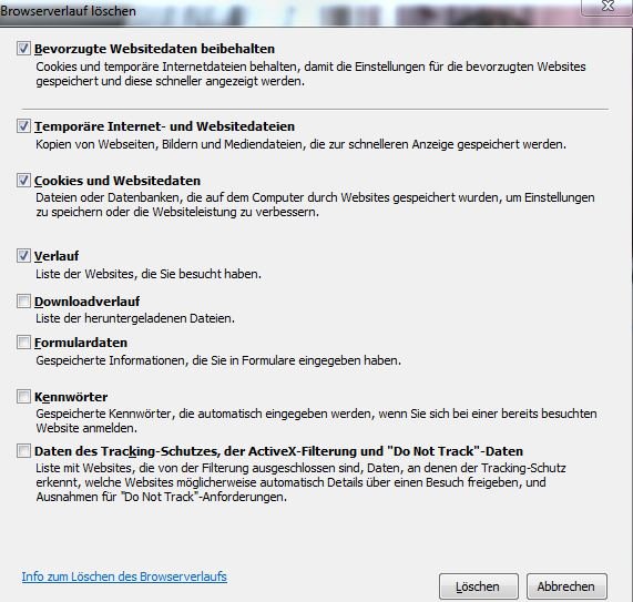 Internet Explorer Cookies löschen