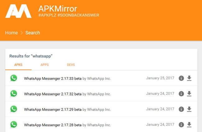 Über die Webseite APKMirror könnt ihr Apps herunterladen.