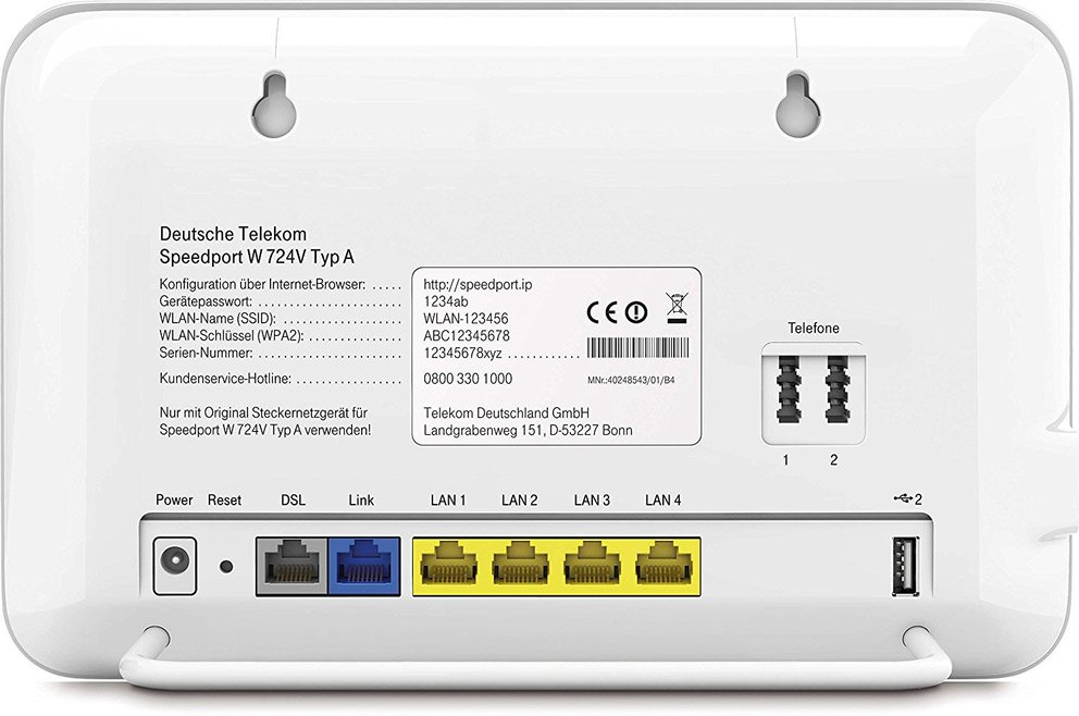 Auf der Router-Rückseite findet ihr alle nötigen Infos zum WLAN-Netz inklusive dem Router-Passwort. Bildquelle: Telekom