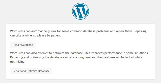 Beide Optionen reparieren die Wordpress-Datenbank.
